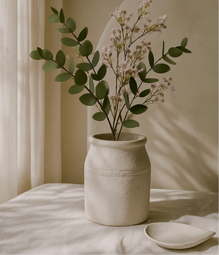 Janelle White Terracotta Vase