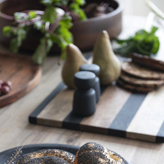 Carver Wood + Black Striped Board