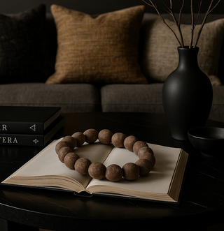 Sedona Cement Beaded Garland, Distressed Brown
