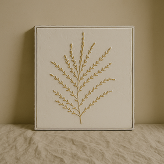 Embossed White + Gold Botanical Wall Art