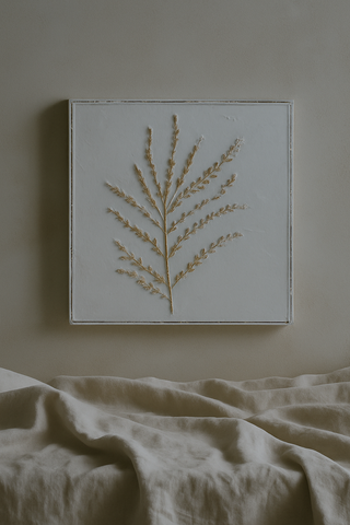Embossed White + Gold Botanical Wall Art