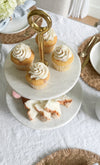 Ainsley Marble + Gold Tiered Tray