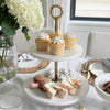 Ainsley Marble + Gold Tiered Tray