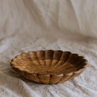 Leighton Wood Scalloped Bowl