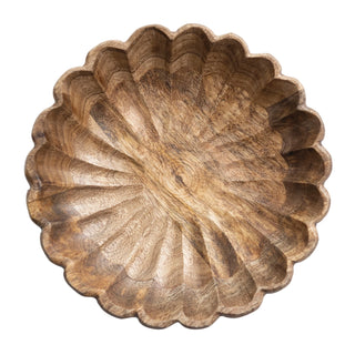 Leighton Wood Scalloped Bowl