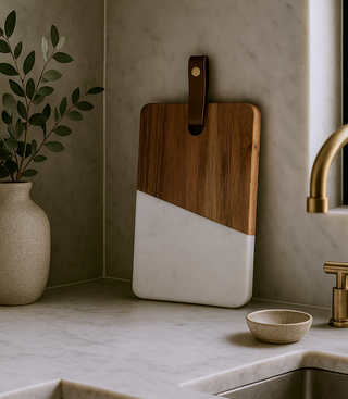 Maison Wood + White Serving Boards