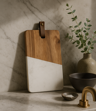 Maison Wood + White Serving Boards