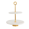 Ainsley Marble + Gold Tiered Tray