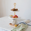 Ainsley Marble + Gold Tiered Tray