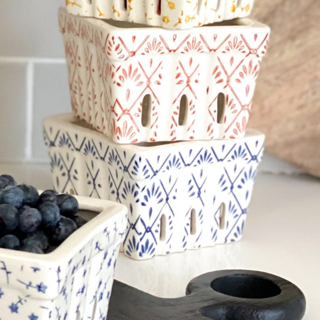 Floral Ceramic Berry Basket by Anthropologie