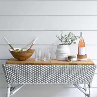 Wood + White Marble Wine Coaster
