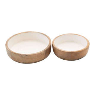 Hayes Wood + White Nesting Bowls, Set of 2