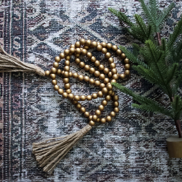 Wood + Gold Decorative Beads