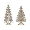 White Wood Christmas Trees, Set of 2
