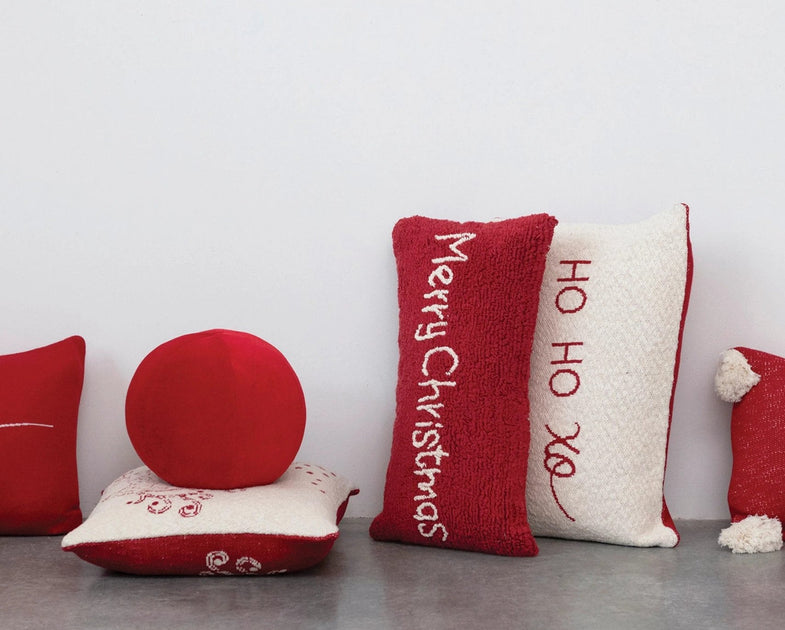 Red Merry Christmas Accent Pillows