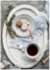 Olive Distressed White Oversized Oval Tray