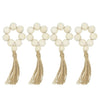 Farmhouse Beaded Napkin Rings, Set of 4