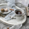 Olive Distressed White Oversized Oval Tray