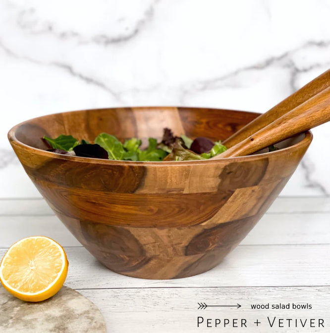 Wood Salad Bowls  Pepper + Vetiver
