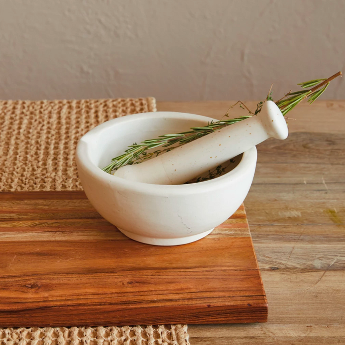 Stoneware Mortar & Pestle, Set of 2