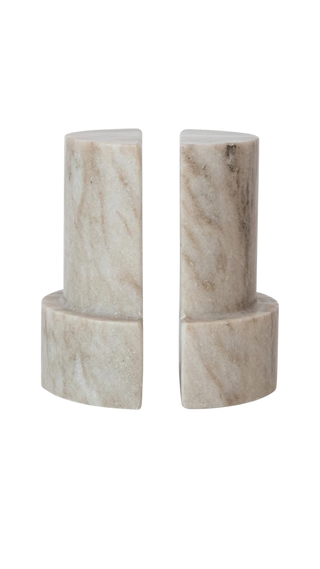Roya Marble Bookends, Set of 2