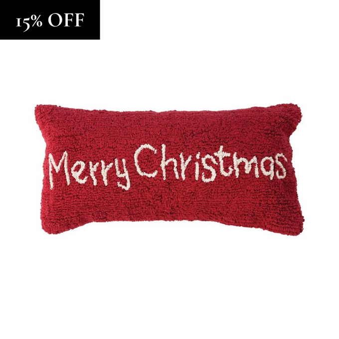 Merry Christmas Lumbar Pillow, 24" x 12"