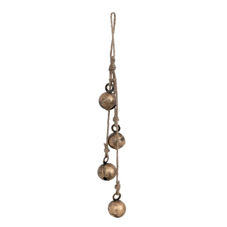 Antique Brass Hanging Bells on Jute Rope