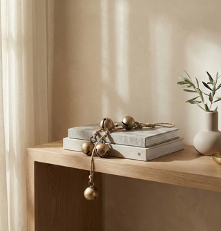 Antique Brass Hanging Bells on Jute Rope