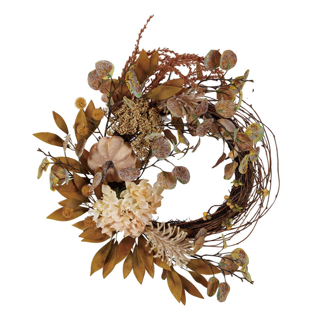 Autumn Wreath with Squash + Berries