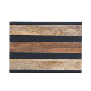 Carver Wood + Black Striped Board