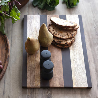 Carver Wood + Black Striped Board