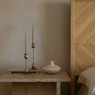 Cora Brass Taper Candle Holders, Set of 2