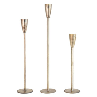 Freya Brass Taper Holders, Set of 3