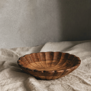 Leighton Wood Scalloped Bowl