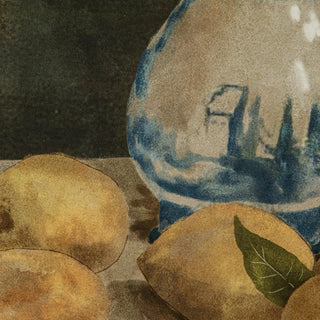 Wood Framed Art, Lemons + Pitcher