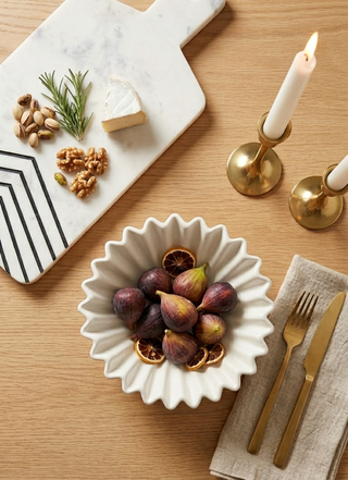 Margot Fluted Bowl, White