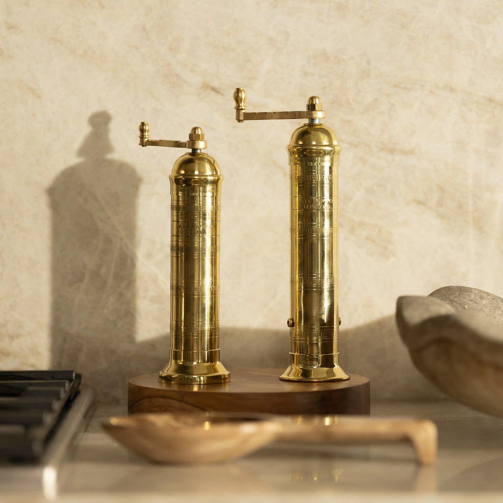 Ophelia Greek Salt + Pepper Mills, Set of 2
