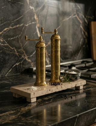 Cojio Footed Travertine Tray