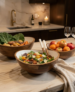 Palmer Wood + White Bowl