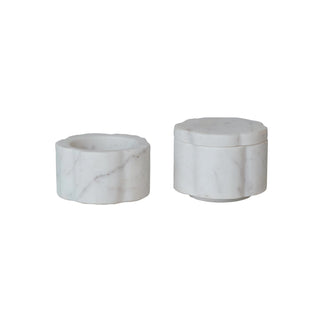 Marble Pinch Pots, Scalloped, Set of 2 (Stackable)