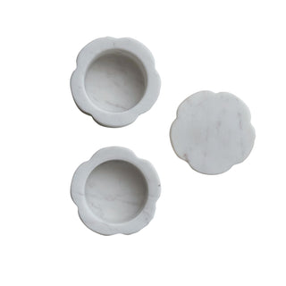 Marble Pinch Pots, Scalloped, Set of 2 (Stackable)