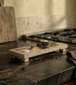 Cojio Footed Travertine Tray