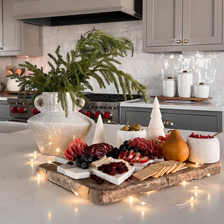 White Wood Glitter Trees, Set of 3