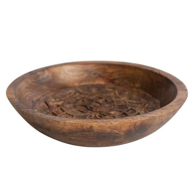 Adelaide Hand-Carved Wood Bowl