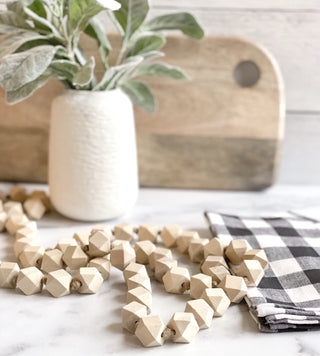 Geometric Wood Beaded Garland