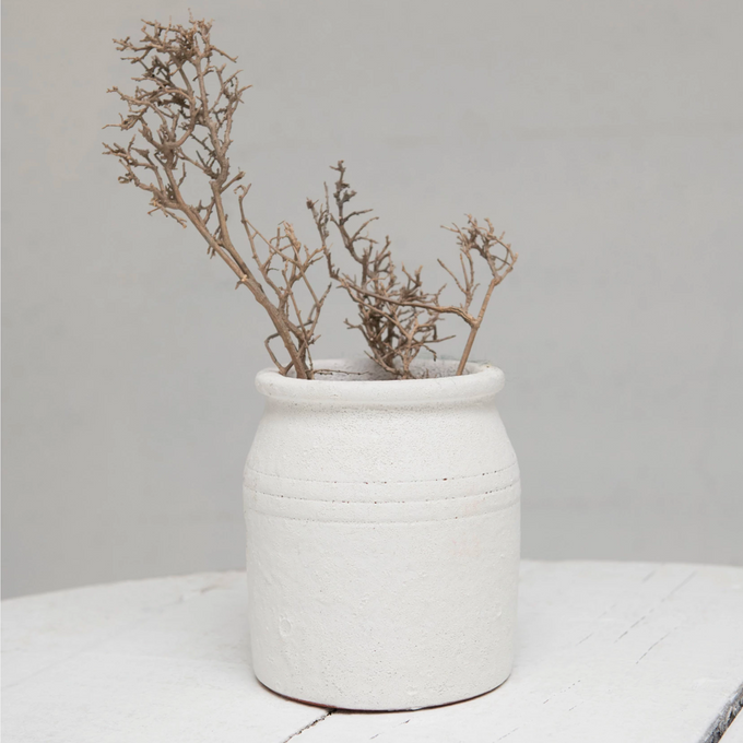 Janelle White Terracotta Vase