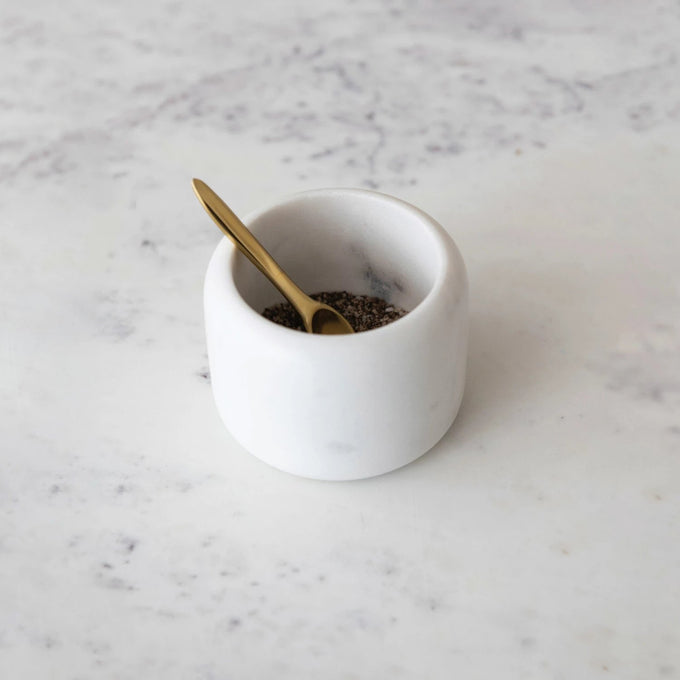 Marble Pinch Pot + Spoon – Pepper + Vetiver