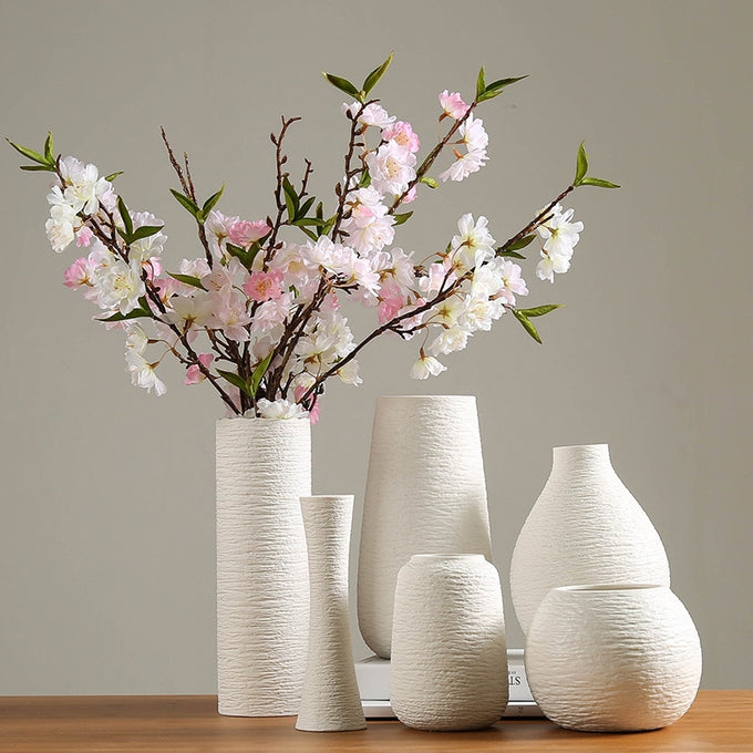 Daliah Textured Cream Vase Collection